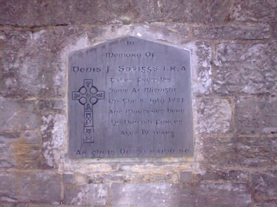The plaque that marks the spot where Vol Spriggs was executed